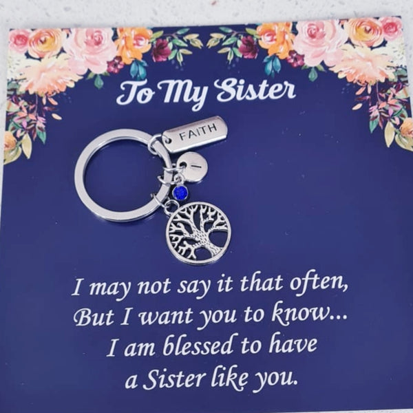 Personalized Tree of Life Keychain with Faith Charm HNS Studio Canada