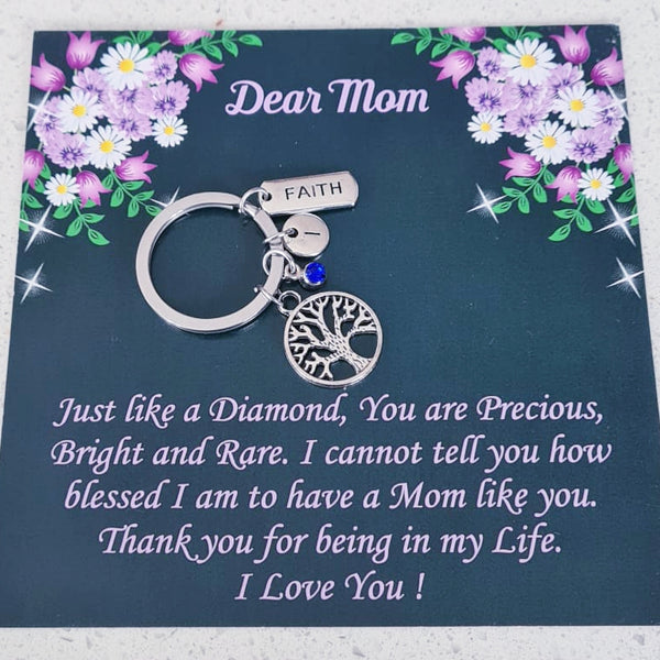 Personalized Tree of Life Keychain with Faith Charm HNS Studio Canada