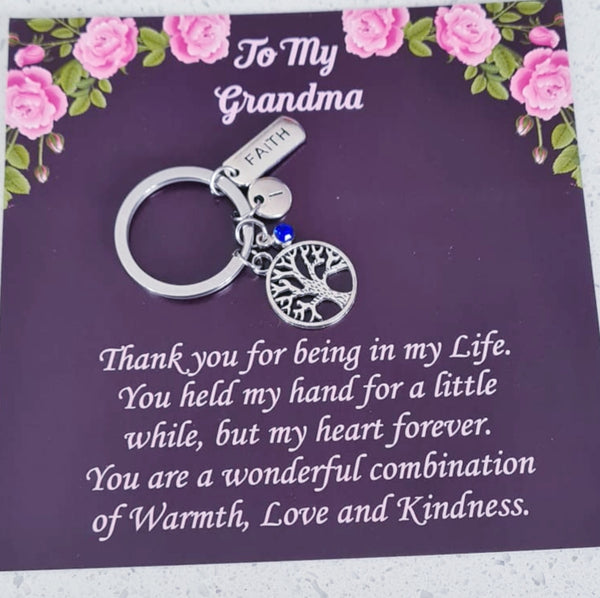 Personalized Tree of Life Keychain with Faith Charm HNS Studio Canada