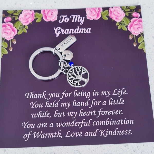 Personalized Tree of Life Keychain with Faith Charm HNS Studio Canada