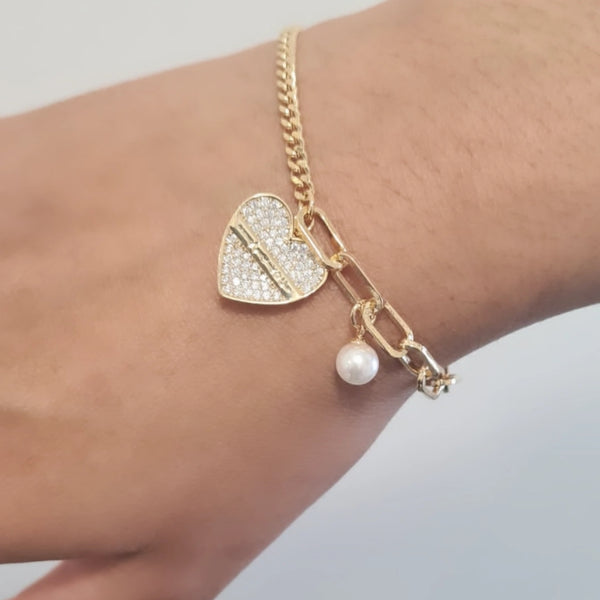 14k Gold Filled Heart Bracelet HNS Studio Canada