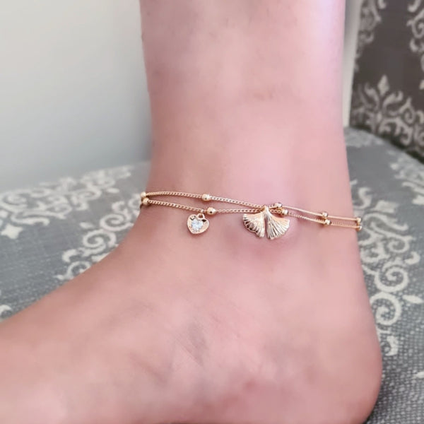 18k Gold Filled Two Layers Anklet HNS Studio Canada