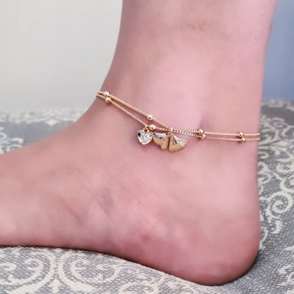 18k Gold Filled Two Layers Anklet HNS Studio Canada