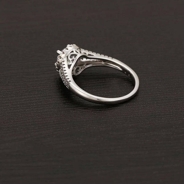 CZ Silver ring with Rhodium finish- Size 7
