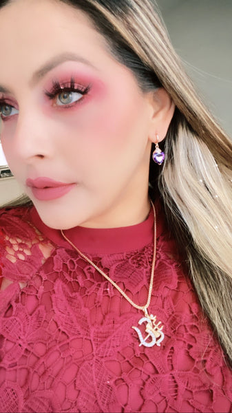 Crystal Drop Gold Earrings