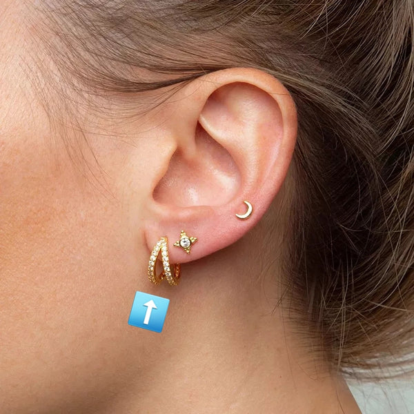 Double Pave Hoop Earrings-Sterling Silver