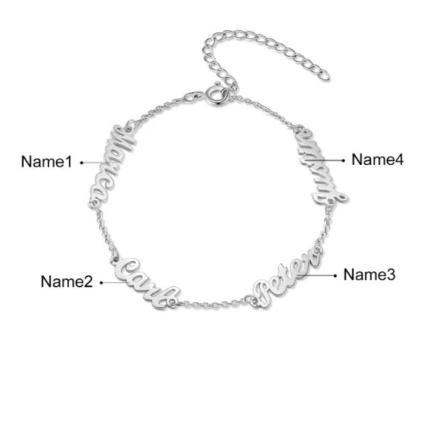 Multiple Names Bracelet in Sterling Silver HNS Studio Canada