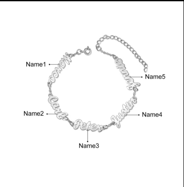 Multiple Names Bracelet in Sterling Silver HNS Studio Canada