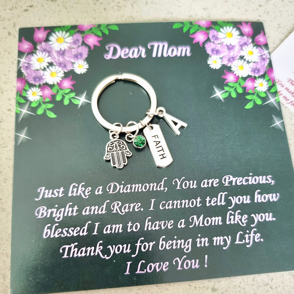 Faith Personalized Keychain with Hamsa Charm HNS STUDIO Canada