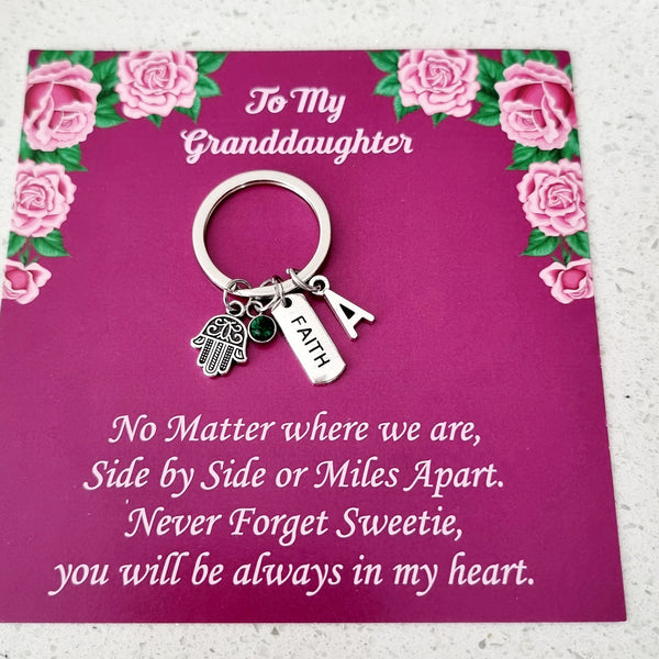 Faith Personalized Keychain with Hamsa Charm HNS STUDIO  Canada
