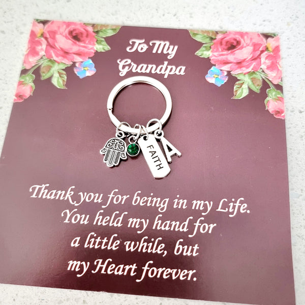 Faith Personalized Keychain with Hamsa Charm HNS STUDIO Canada
