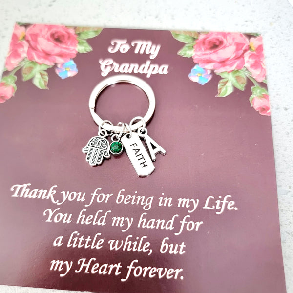 Faith Personalized Keychain with Hamsa Charm HNS STUDIO Canada
