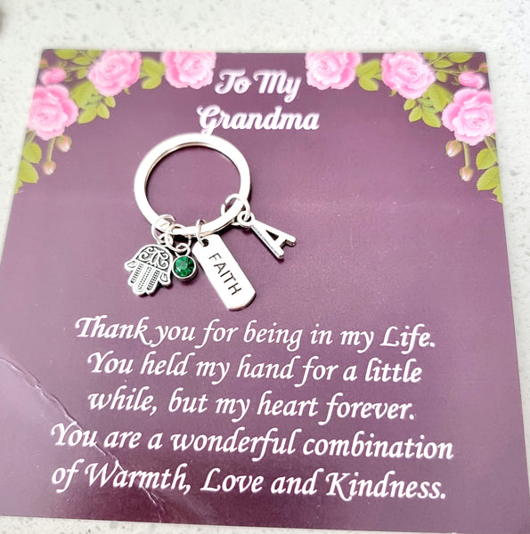 Faith Personalized Keychain with Hamsa Charm HNS STUDIO Canada