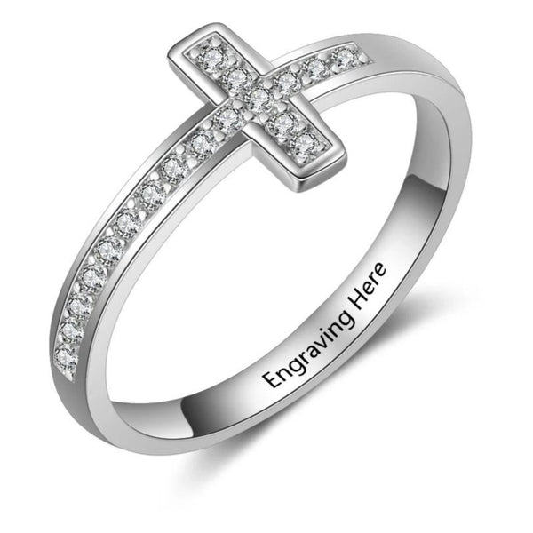 Personalized Name Cross Ring HNS Studio Canada