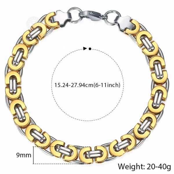 Men's Byzantine Bracelet - 9 mm HNS Studio Canada