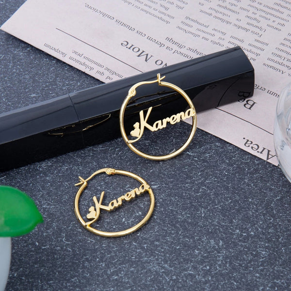 Sterling Silver Name Hoop Earrings HNS Studio Canada