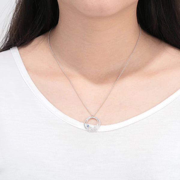 Personalized Family Circle Necklace with Birthstones
