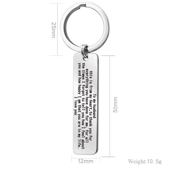 Personalized Husband Keychain HNS Studio Canada