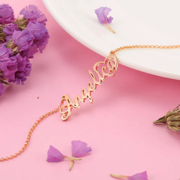 Name Necklace with Heart