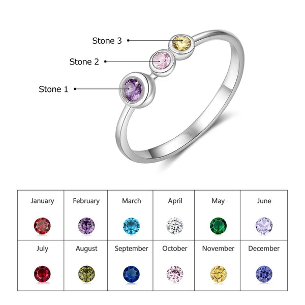 Family Ring with Birthstones HNS Studio Canada