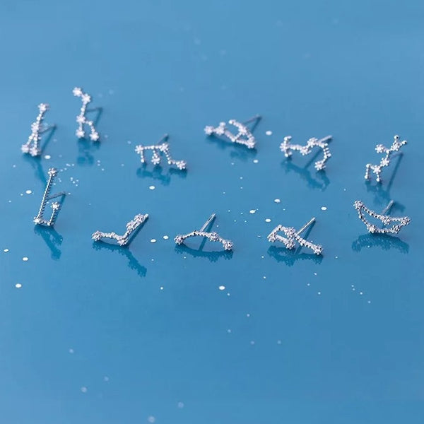 Constellation Zodiac Stud Earrings Sterling Silver HNS Studio Canada