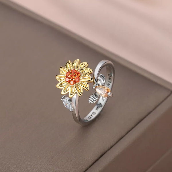 Sunflower Spinner Anxiety Ring HNS Studio Canada