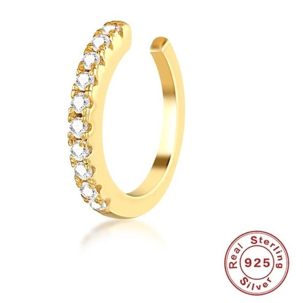 Sterling Silver Ear Cuffs with Cubic Zirconia