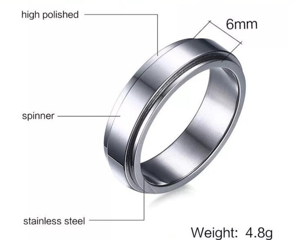 Personalized Engraved Spinner Ring HNS Studio Canada