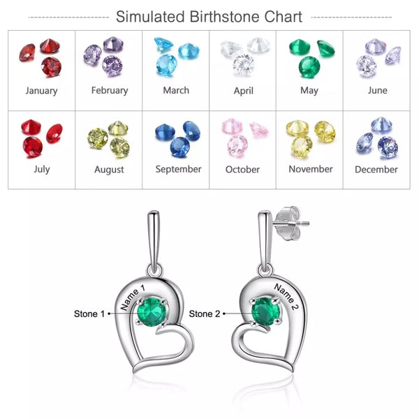 Earrings with Birthstone and Name HNS Studio Canada
