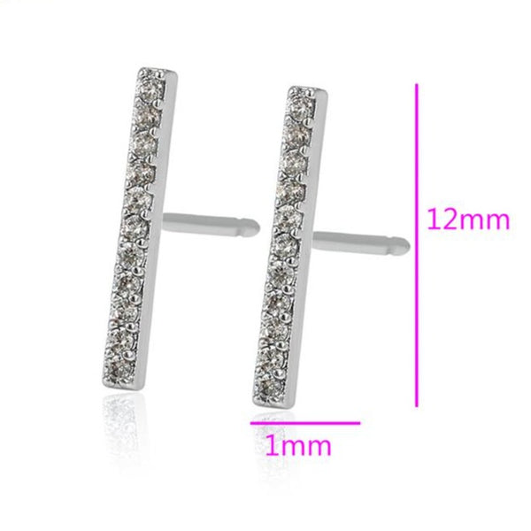 CZ Bar Stud earrings