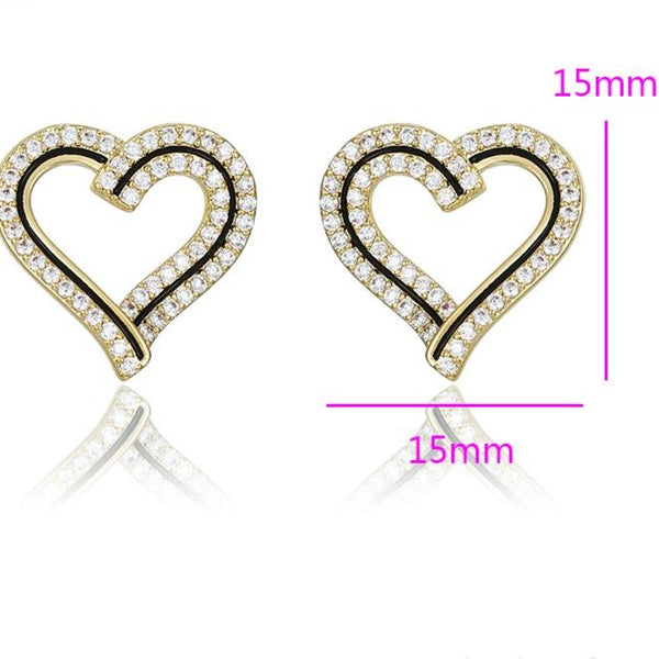 Gold Heart Studs HNS Studio Canada