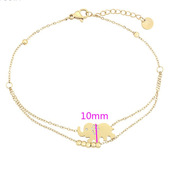 14k Gold Plated Lucky Elephant Anklet HNS Studio Canada