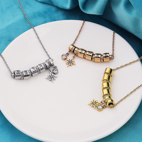 Mom necklace with Custom Name Beads HNS Studio Canada