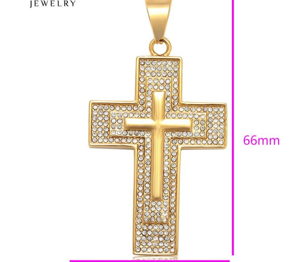 Big Cross Necklace Gold HNS Studio Canada