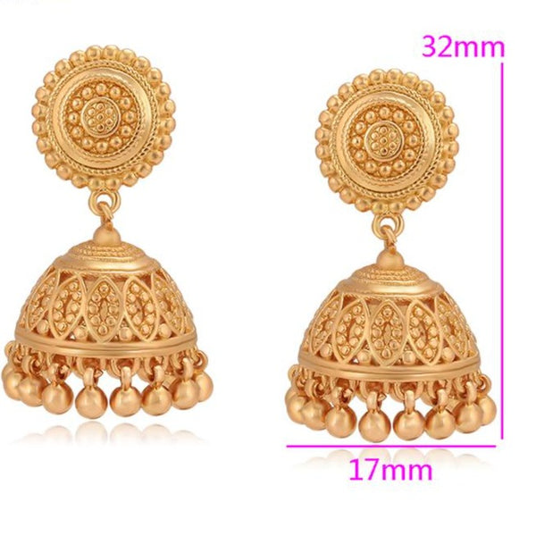 Gold Indian Jhumki Earrings HNS Studio Canada
