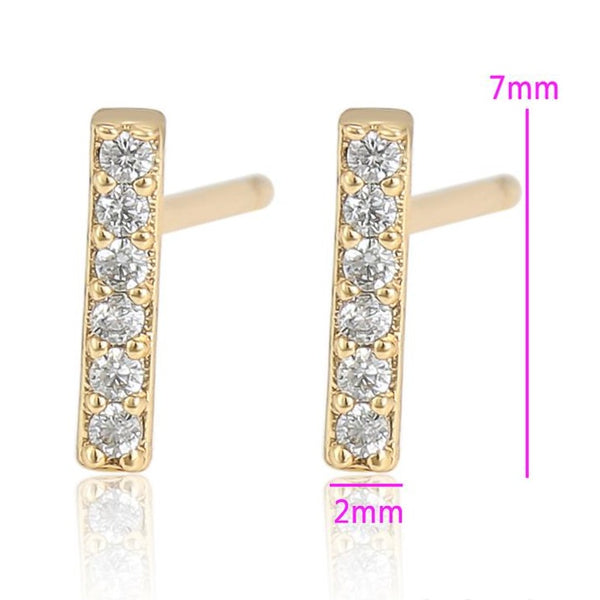 CZ Bar Stud Earrings HNS Studio Canada