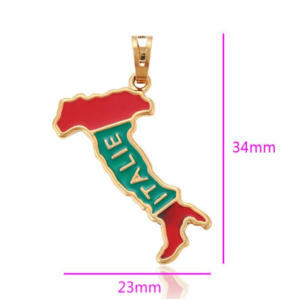 Italy Map Necklace HNS Studio Canada