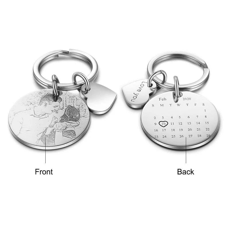 Love you calendar keychain on sale