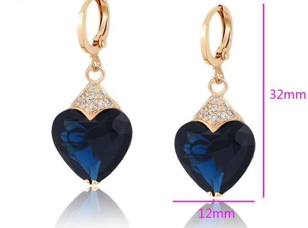 Crystal Drop Gold Earrings HNS Studio Canada