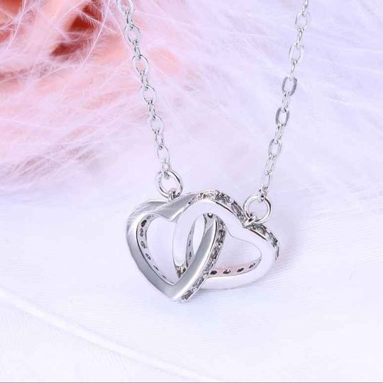 925 Silver Interlocking Heart Necklace