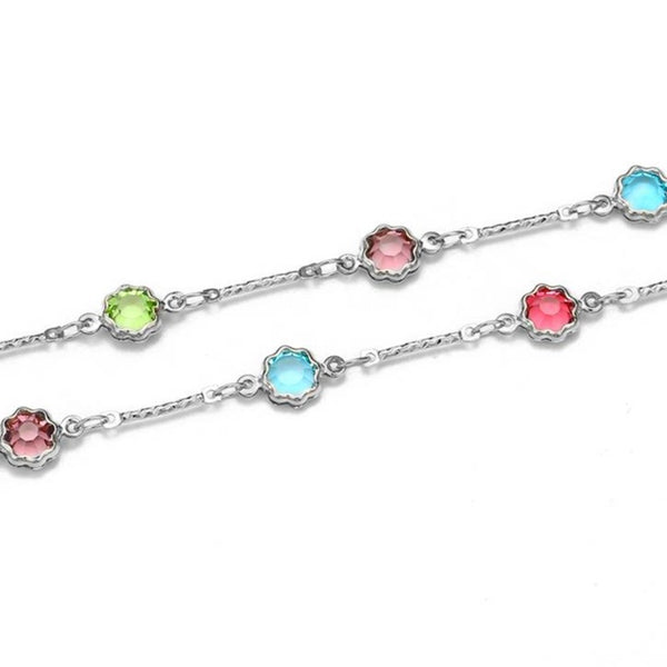Multi Color Stone Anklet HNS Studio Canada
