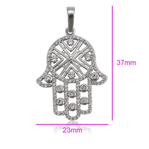 Hamsa Hand Silver Necklace HNS Studio Canada