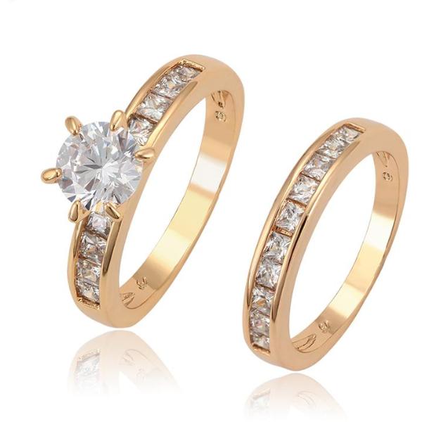 18K Gold plated Wedding Ring Set - HNS Studio