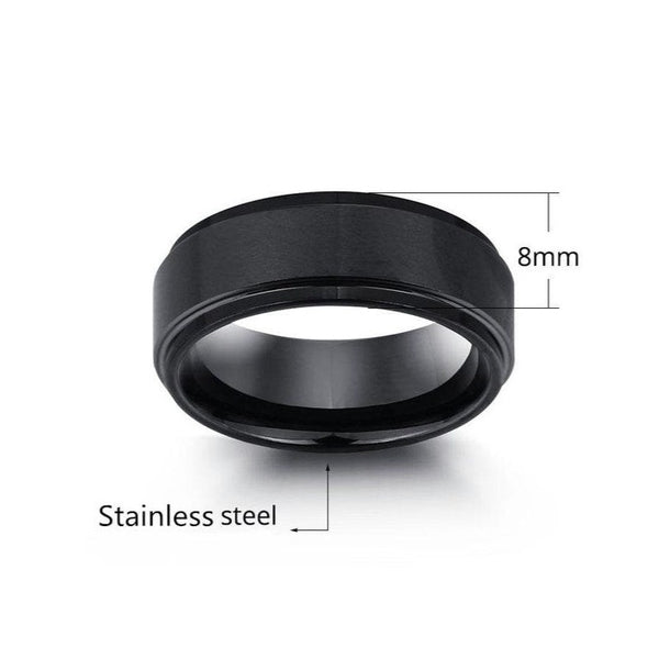 Personalized Engrave Ring for Men Black Stainless Steel HNS Studio Canada