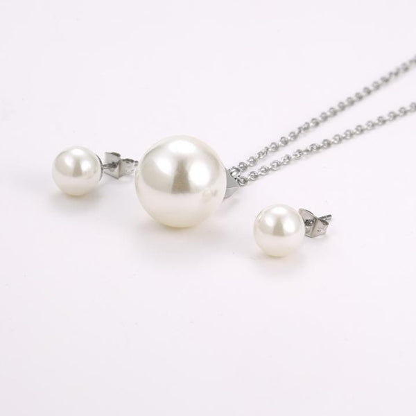 Pearl Earrings and necklace Set