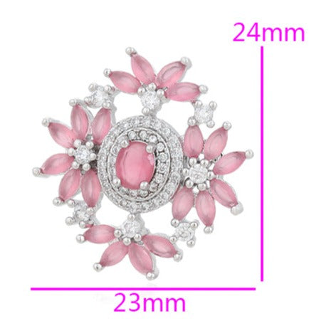 Primrose Pink Floral Studs HNS Studio Canada