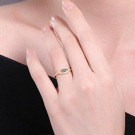 Evil Eye Sterling Silver Ring HNS Studio Canada