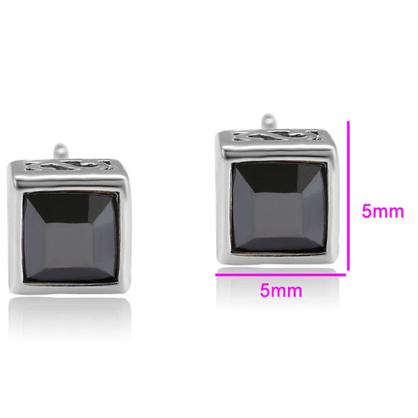 Black Square Stud Earrings HNS Studio Canada