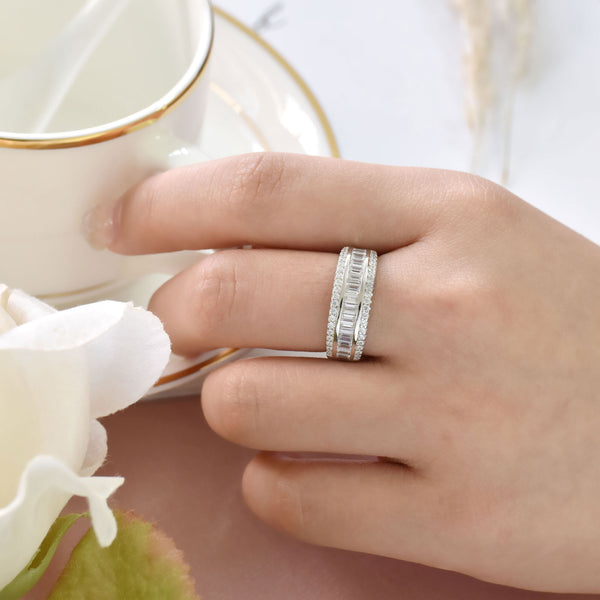 1.2 Ct AAA CZ Sterling Silver Eternity Ring HNS Studio Canada