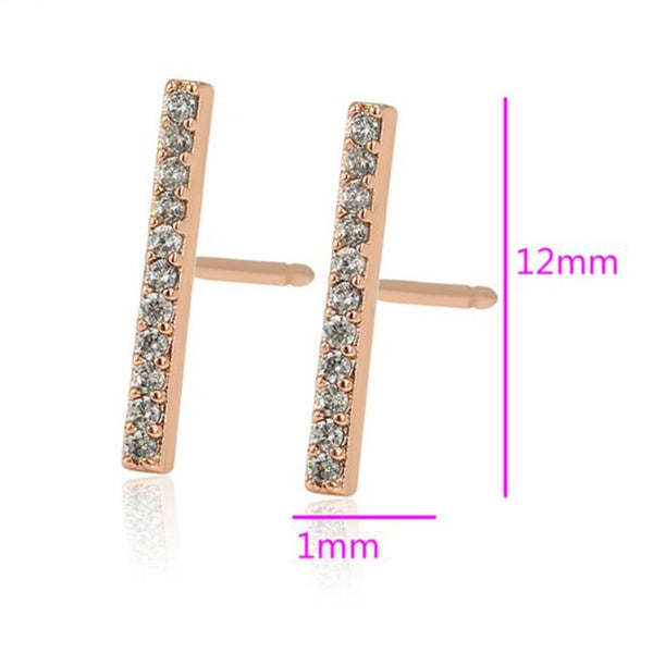 CZ Bar Stud earrings